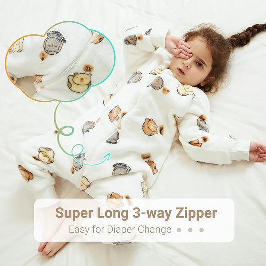 MICHLEY Cartoon Flannel Baby Sleeping Bag Sack