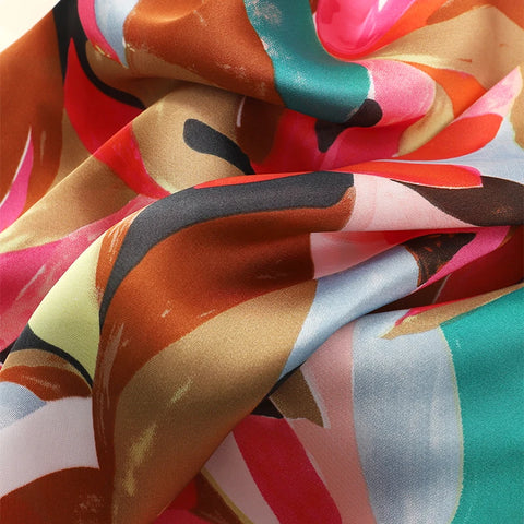 70cm Fashion Print Satin Silk Scarf for Women