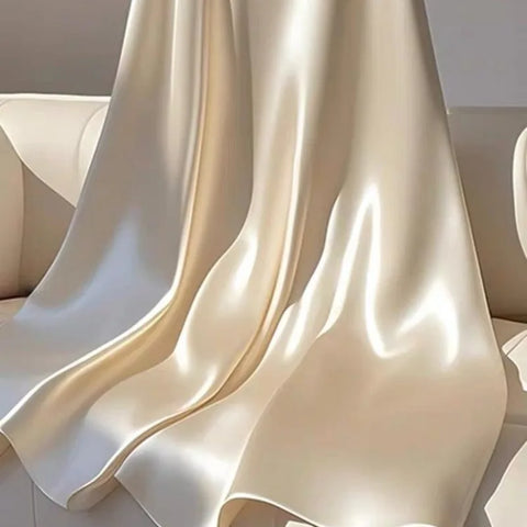 OCEANLOVE Witte satijnen rokken voor dames - A-lijn Franse stijl elegante vintage lange rok
