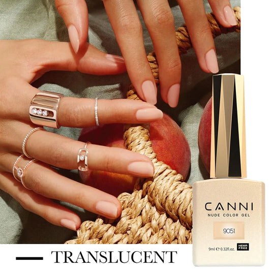 CANNI 9ml HEMA FREE Transparent Color Nail Gel - CC3 Milky White Nude