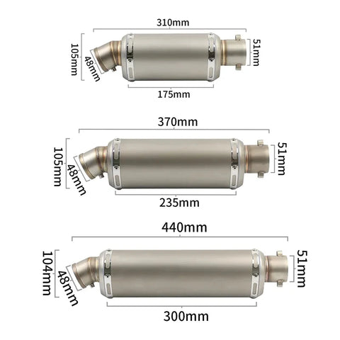 51mm universele motorfietsuitlaatdemper 