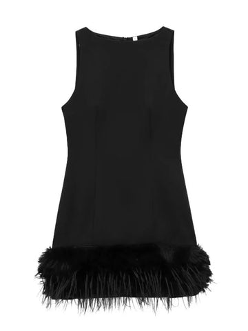 TFMLN 2024 Elegante dames mini-jurk met veren 