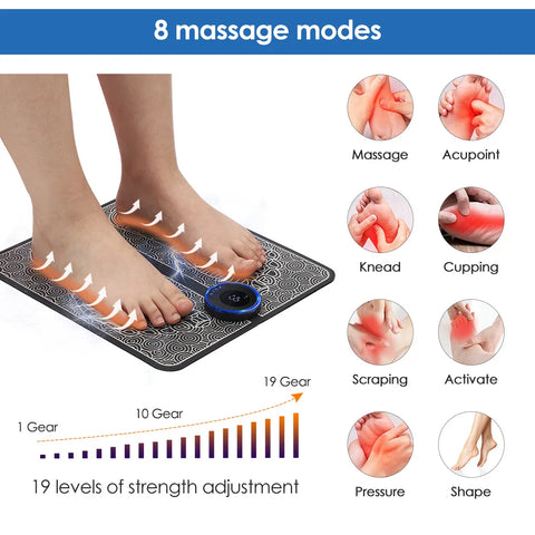 EMS Foot Massager Pad for Pain Relief and Enhanced Relaxation