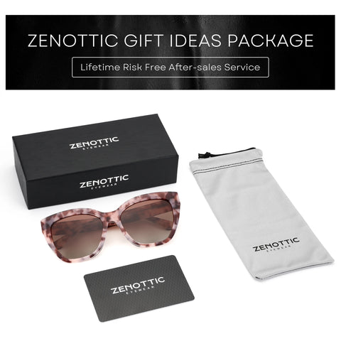 ZENOTTIC Butterfly gepolariseerde zonnebril - dik acetaat montuur UV400 dames zonnebril