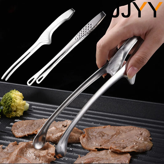 JJYY 304 roestvrijstalen voedseltang - lange handgreep, antislip barbecuetang voor koken en grillen 