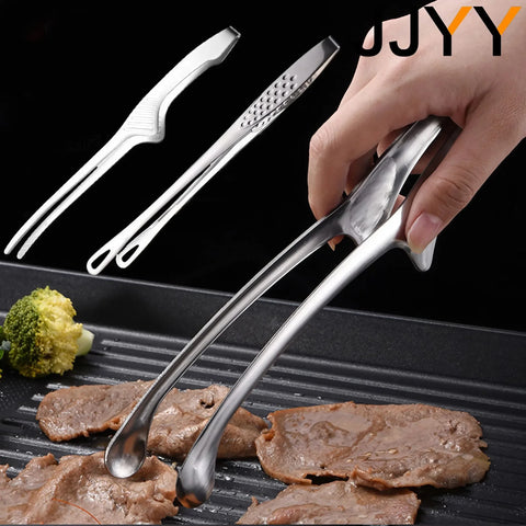 JJYY 304 roestvrijstalen voedseltang - lange handgreep, antislip barbecuetang voor koken en grillen 