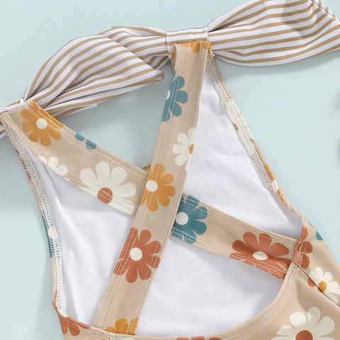 Tregren Kids Girls Floral Print Swimsuit