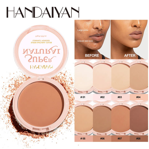 8 Color Matte Face Pressed Powder - 24 Hour Oil Control & Waterproof Foundation