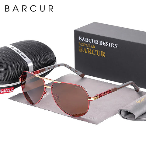 BARCUR Klassieke gepolariseerde zonnebril - UV400-verlooplens, unisex