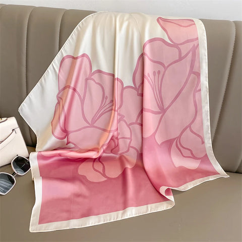 Luxury Animal Silk Satin Head Scarf for Women