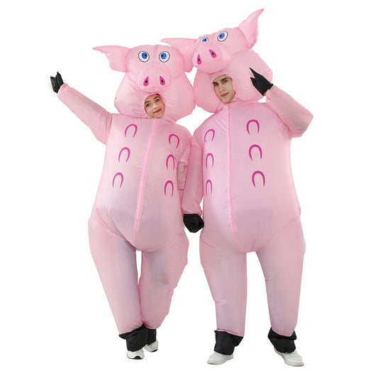 Adult Pink Pig Inflatable Costume for Parties