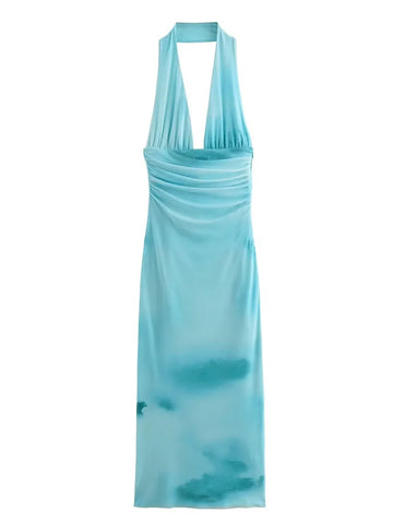TFMLN 2024 Dames Zomer Slanke Tie-dye Gradiënt Jurk
