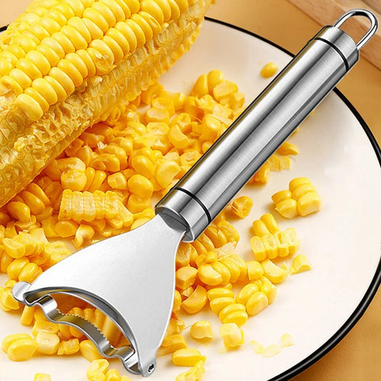 Stainless Steel Corn Peeler - Serrated Corn Stripper and Cob Shaver Tool