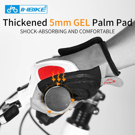 INBIKE Shockproof GEL Pad Fiets Handschoenen voor Heren en Dames - Halve Vinger Sport Handschoenen voor Zomer Fietsen en Fitness in de Sportschool (Model IF239)