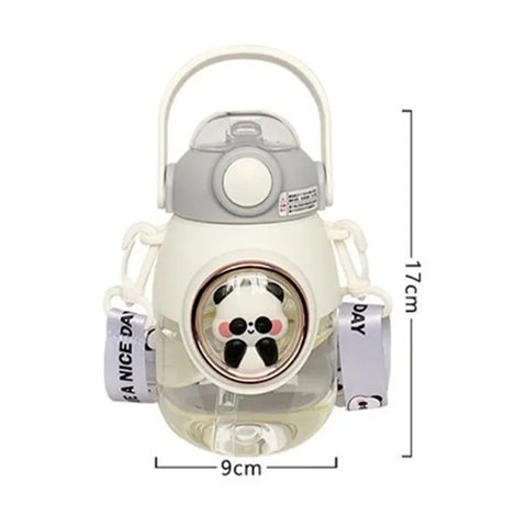 Kawaii Cartoon Kids Water Bottles with Straw - 820ml for School and Travel