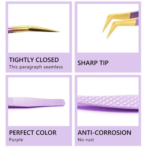 AILEISHI Stainless Steel Eyelash Tweezers