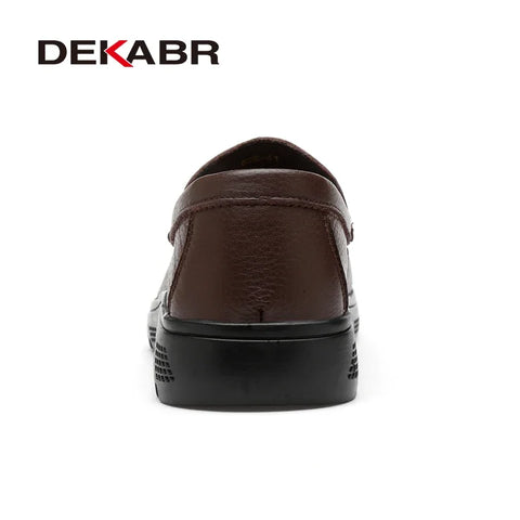 DEKABR Echt leer handgemaakte ademende comfortabele werkschoenen voor heren casual outdoor loafers instappers herenschoenen maat 37-47