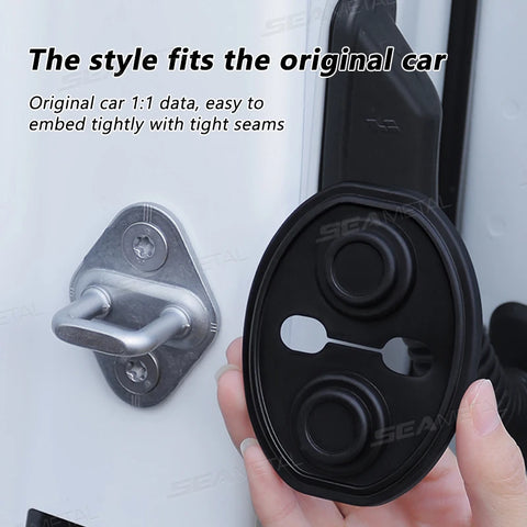 SEAMETAL 4pcs Silicone Car Door Lock Buckle Mute Cushion