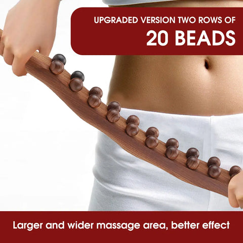20/8 Beads Universal Back Massage Tendons Beech Wood Scraping Stick