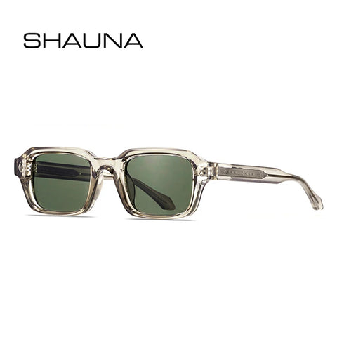 SHAUNA Retro Rechthoekige Zonnebril – Klinknagel-Detail UV400 Unisex Luxe Punk Zonnebrillen