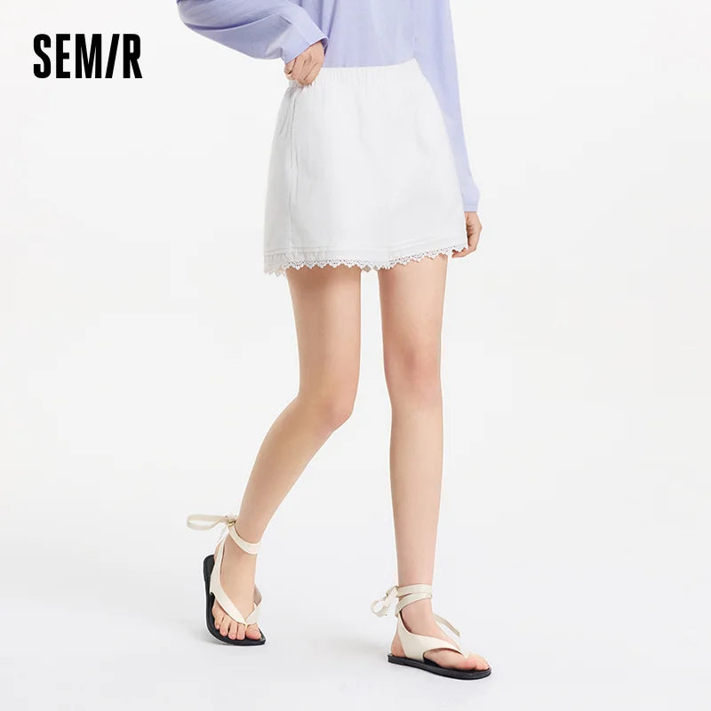 Semir Women's Casual Lace Trim Shorts