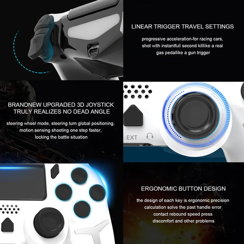 GAMINJA Wireless Gamepad with 6-axis Gyroscope for PS4/PS3
