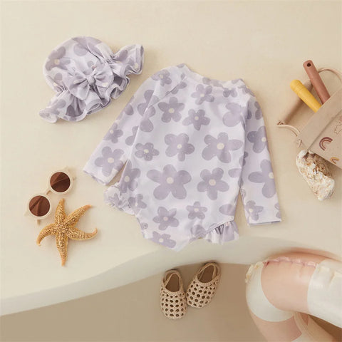 Tregren Peuter Baby Meisjes Badpak met Bloemenprint