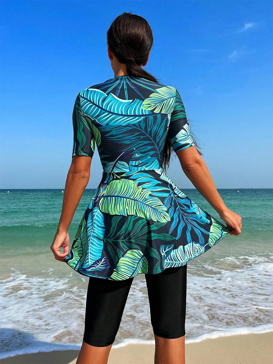 Floral 3-Piece Modest Burkini Swim Set