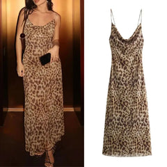 MUJER Leopard Print Long Dress