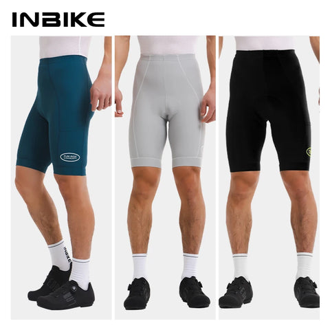 INBIKE 2025 Men's Cycling Shorts – Seamless Design, Reflective Logos, Side Pockets, MTB Clothing