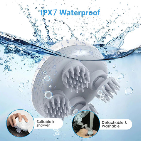 Deep Scalp Massager - Electric Massage Tool for Head and Pets, Washable & Portable
