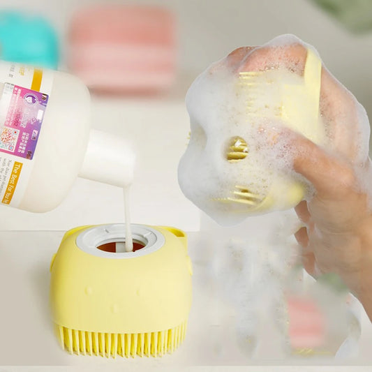 Non-Toxic Silicone Pet Bath Brush for Cats & Dogs
