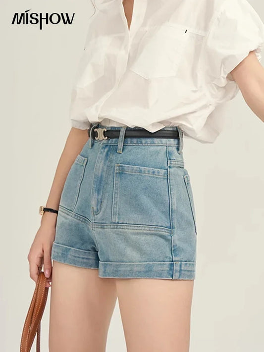 MISHOW Women's High Waist Denim Shorts