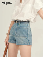 MISHOW Women's High Waist Denim Shorts