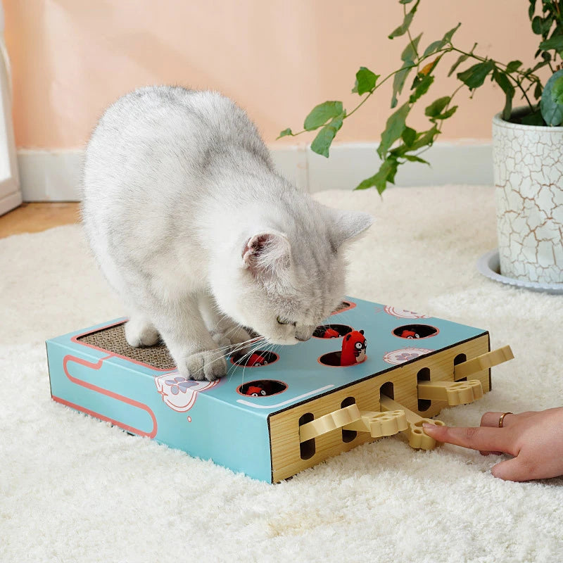 Interactive Whack-a-Mole Cat Scratching Board - Fun and Functional Cat Toy