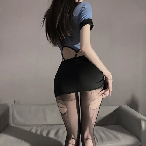 NIEUW Sexy Politieagente Kantoordame Cosplaykostuum 