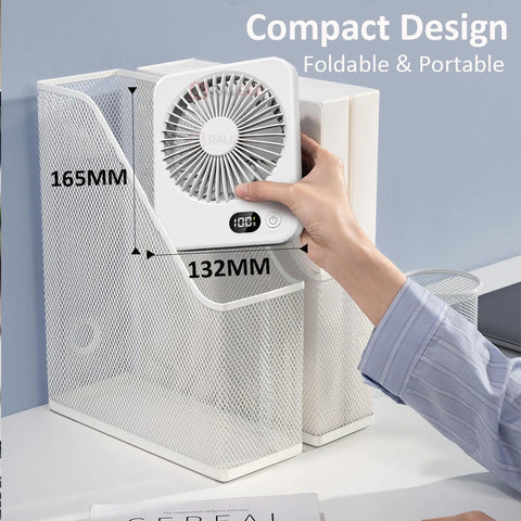 Draagbare mini USB oplaadbare bureauventilator met 5 snelheidsinstellingen 