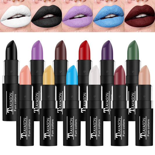 Punk Dark Wine Red Lipstick - Waterproof Matte Lip Color for Bold Looks