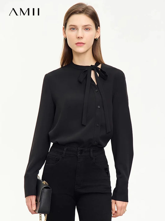 AMII Minimalisme Chiffon Dames Blouse 2024 
