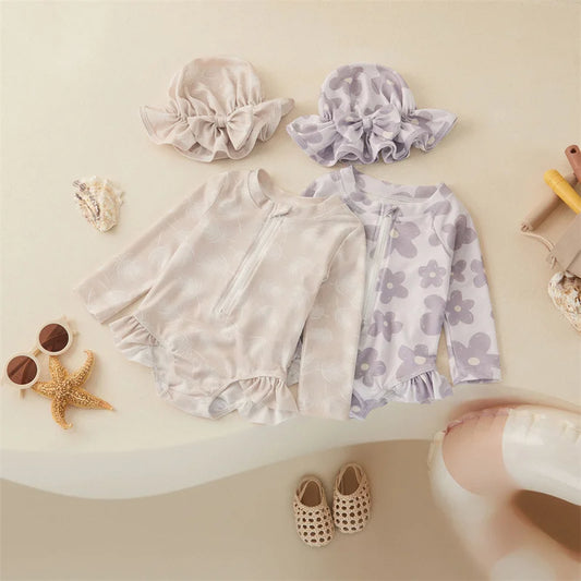 Tregren Toddler Infant Baby Girls Swimsuit with Flower Print