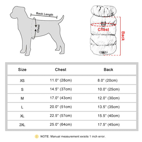 Soft Warm Dog Clothes for Winter - Padded Puppy and Cat Jacket for Small to Medium Breeds