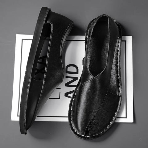 Sommerliche handgefertigte Herrensandalen aus Leder