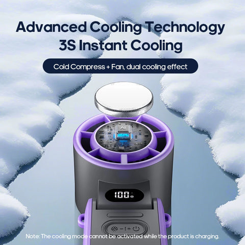 KINSCOTER Outdoor Foldable Portable Handheld Fan - Mini Cooling Rechargeable Turbo Fan
