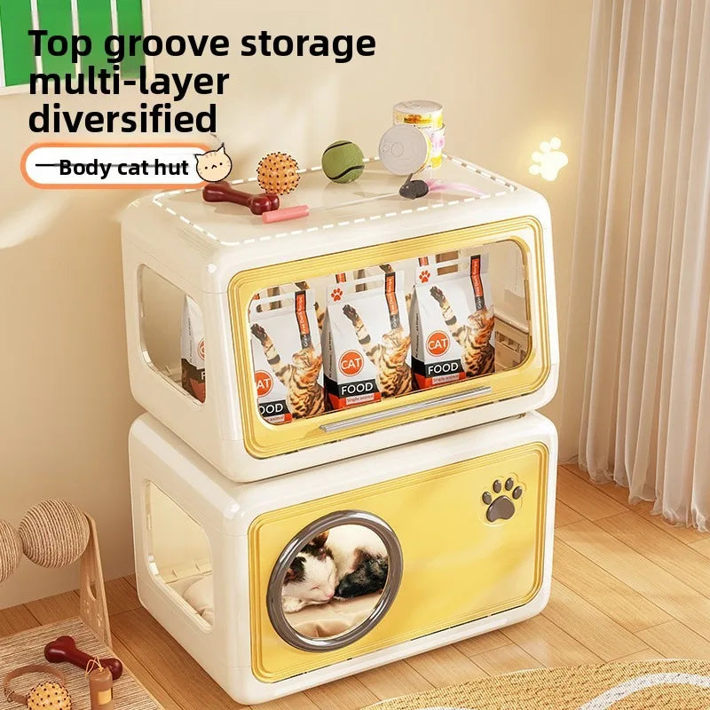 Cat House Summer Cool House for Pets - Indoor Semi-enclosed Cat Villa