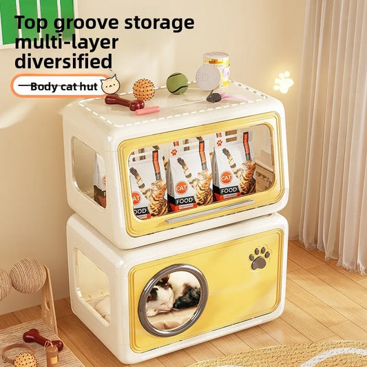 Cat House Summer Cool House for Pets - Indoor Semi-enclosed Cat Villa