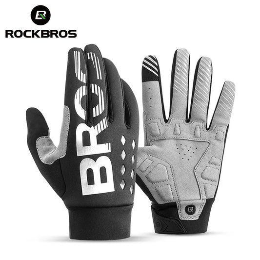 ROCKBROS Fietshandschoenen - Schokbestendige, ademende, warme MTB-handschoenen met lange vingers voor mannen en vrouwen
