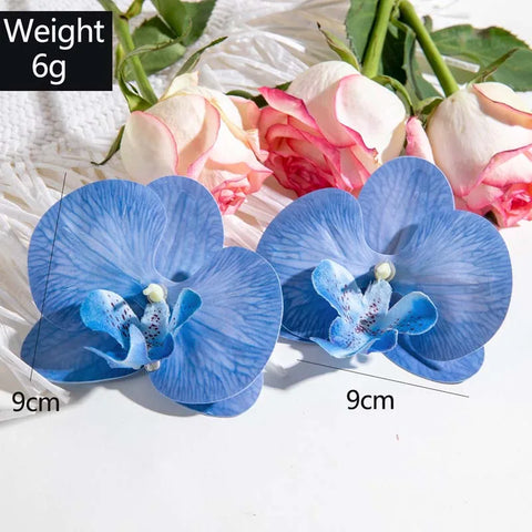 Fashion Butterfly Orchid Stud Earrings for Women - Exaggerated Large Flower Earrings for Weddings and Gifts 2024