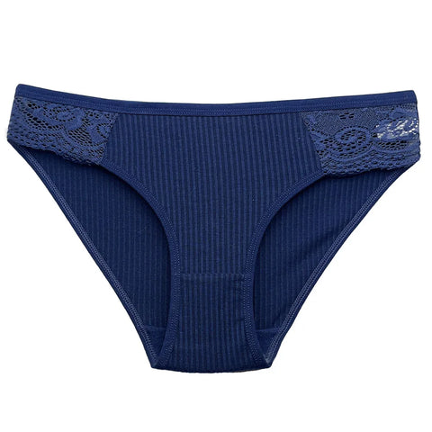 M-XL Women's Sexy Lace Panty Briefs 5 PCS Set - Cotton Underwear