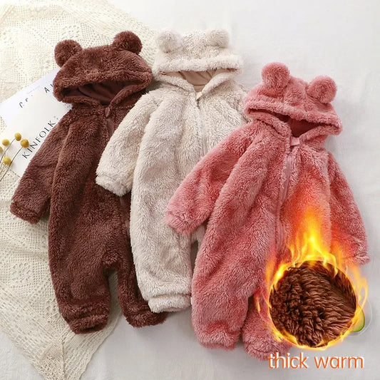 Thick Warm Baby Rompers - Cute Winter Infant Jumpsuits