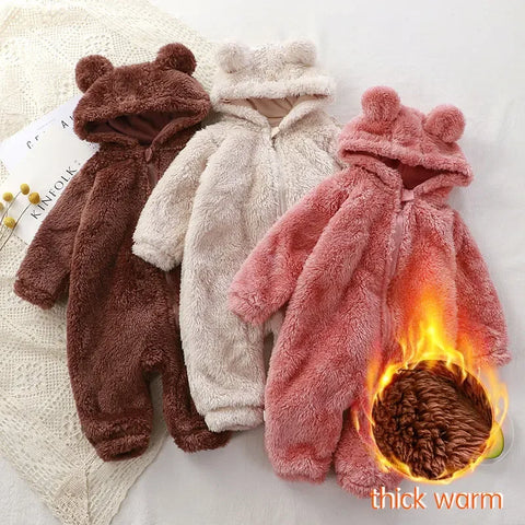 Thick Warm Baby Rompers - Cute Winter Infant Jumpsuits